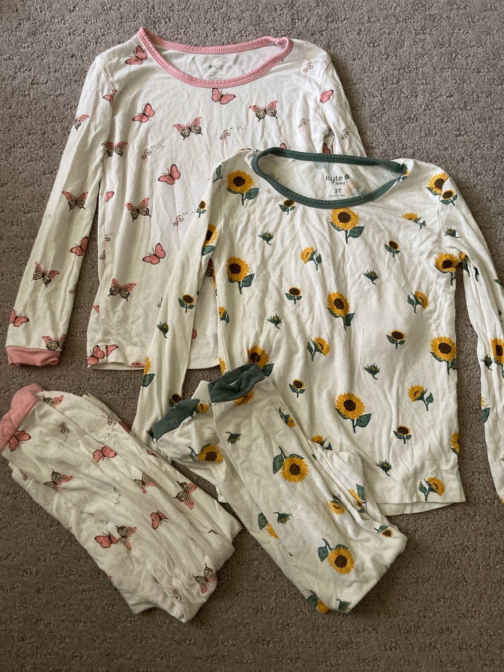 Bundle (2) Kyte Baby bamboo pajama sets, 3T